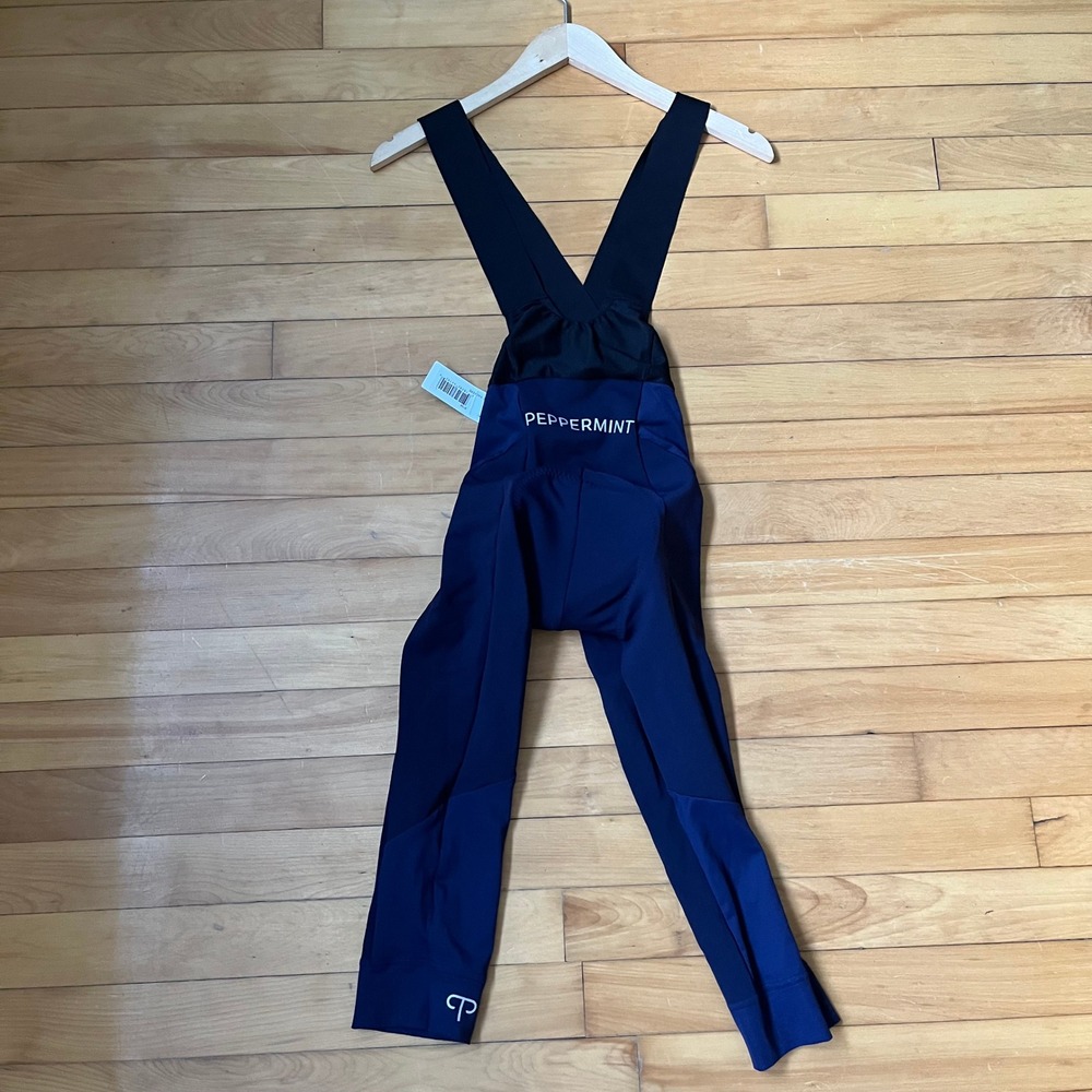 Peppermint Cycling Co Navy Blue Classic Knickers Bib Padded Cycling Pants XS NEW
